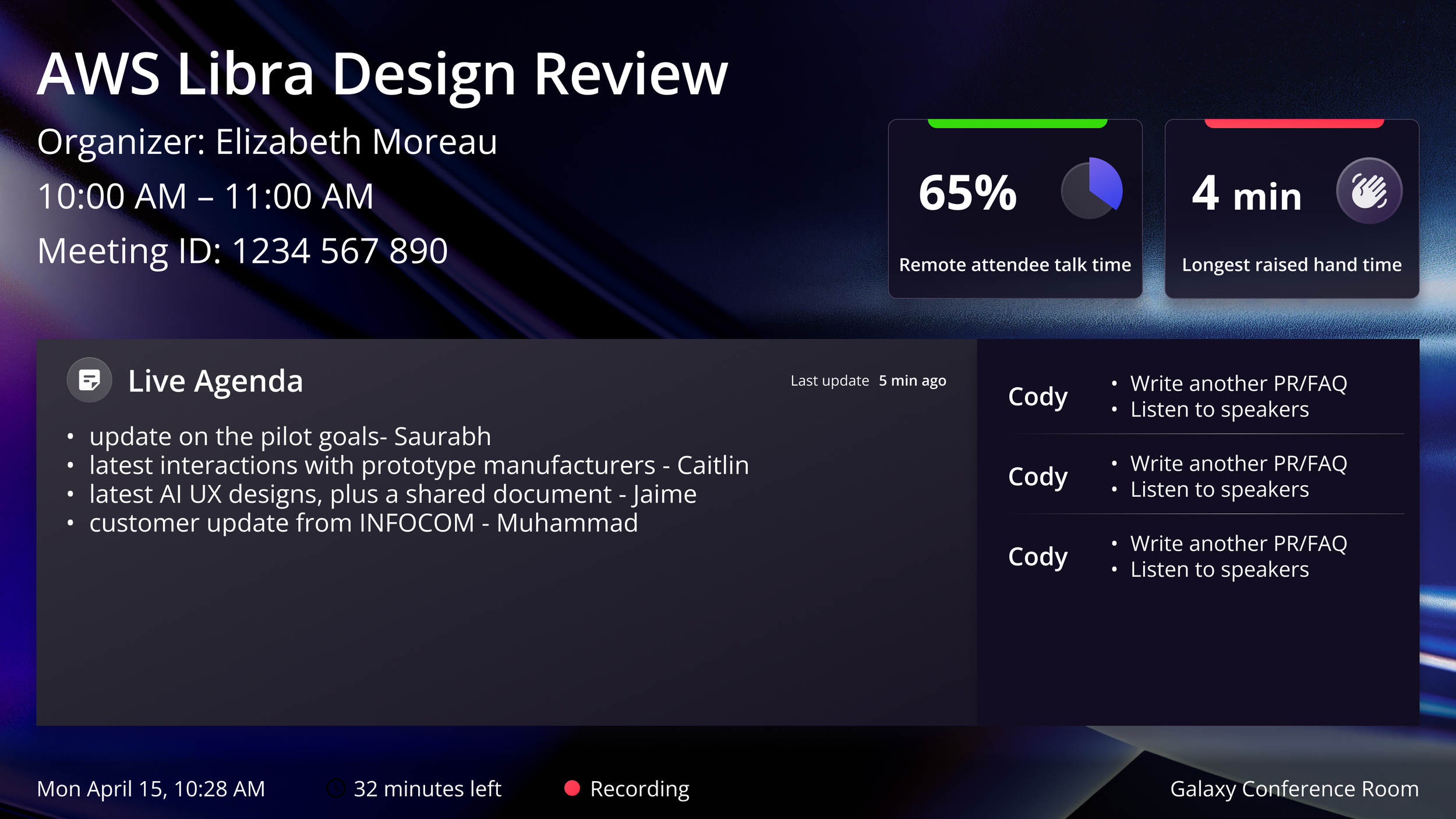 AWS TV with AI meeting agent